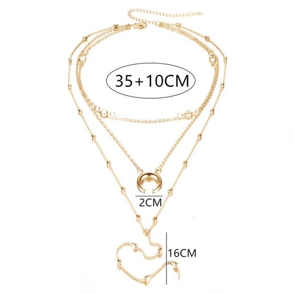 Chic Simplicity Silver Layered Choker Necklace Set - Picture 4 of 4